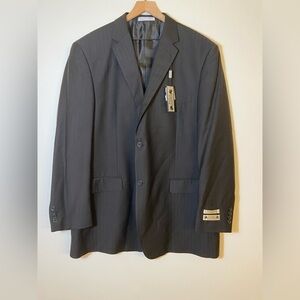 Mens Paolo Giardini Black Suit Blazer With Vest Size 52L NEW